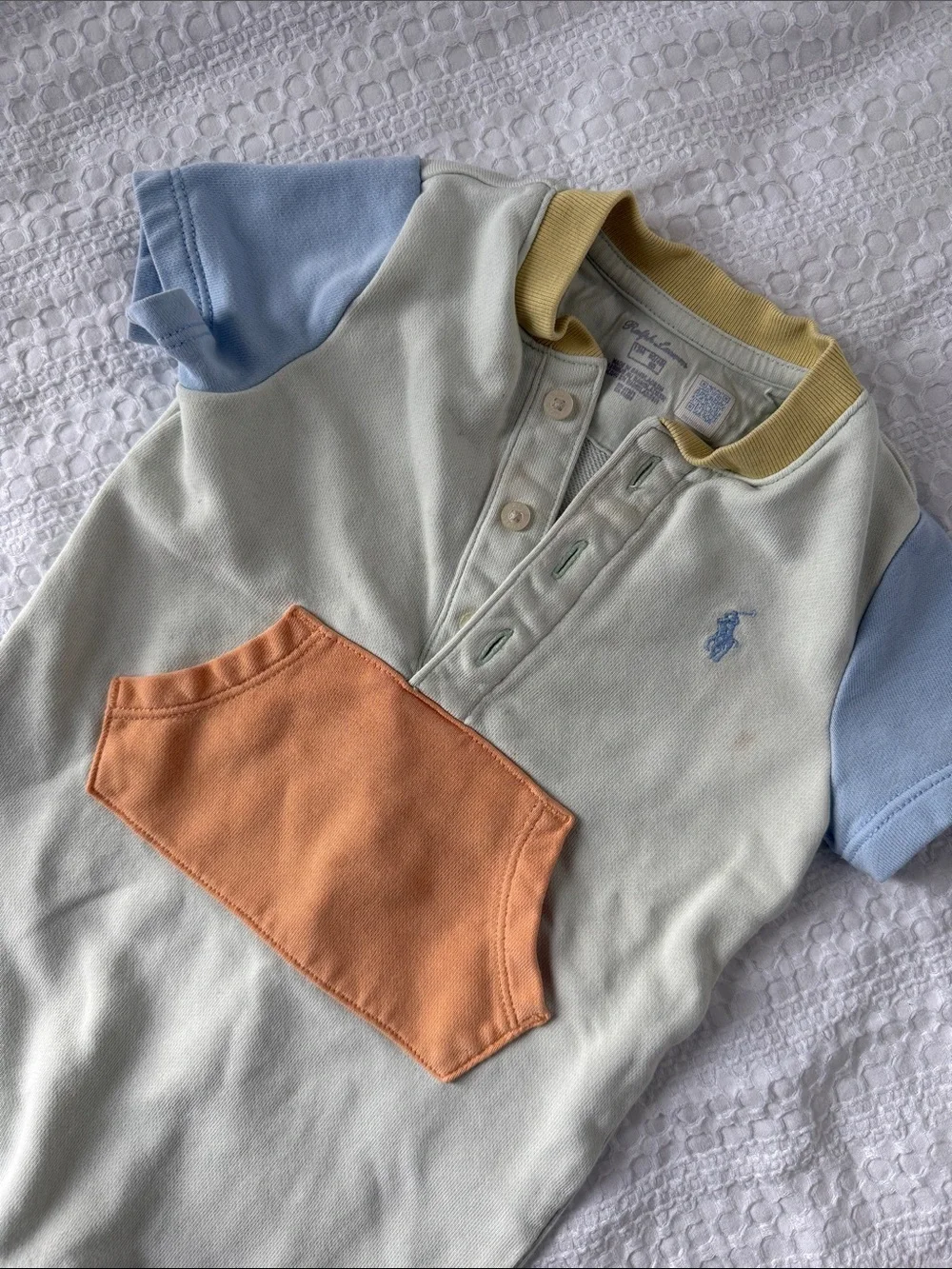 Ralph Lauren Pastel Block Shortall with Orange Pocket